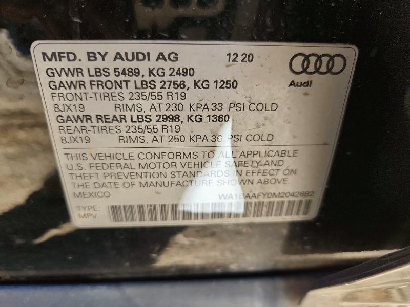 Продаж на аукціоні авто 2021 Audi Q5, vin: WA1BAAFY0M2042682, номер лоту: 47934646