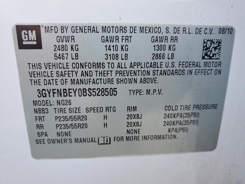 Продажа на аукционе авто 2011 Cadillac Srx, vin: 3GYFNBEY0BS528505, номер лота: 46901066
