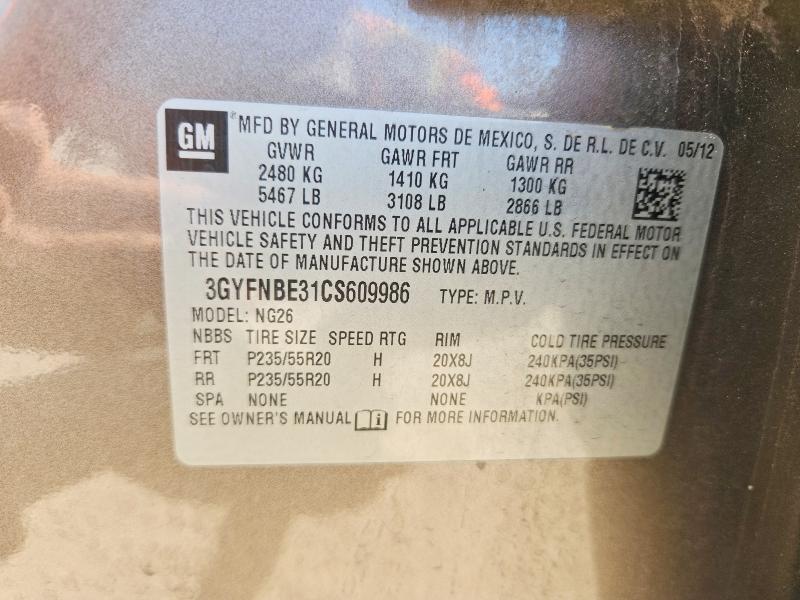 Продажа на аукционе авто 2012 Cadillac Srx, vin: 3GYFNBE31CS609986, номер лота: 46692516