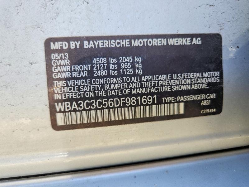47560406 :رقم المزاد ، WBA3C3C56DF981691 vin ، 2013 Bmw 320 مزاد بيع