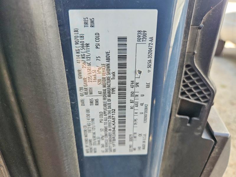 Aukcja sprzedaży 2020 Ford Transit, vin: 1FTBR3X84LKA87132, numer aukcji: 77662925
