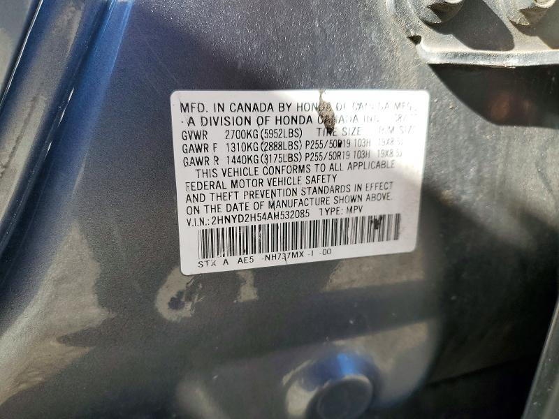 Aukcja sprzedaży 2010 Acura Mdx, vin: 2HNYD2H54AH532085, numer aukcji: 42012846
