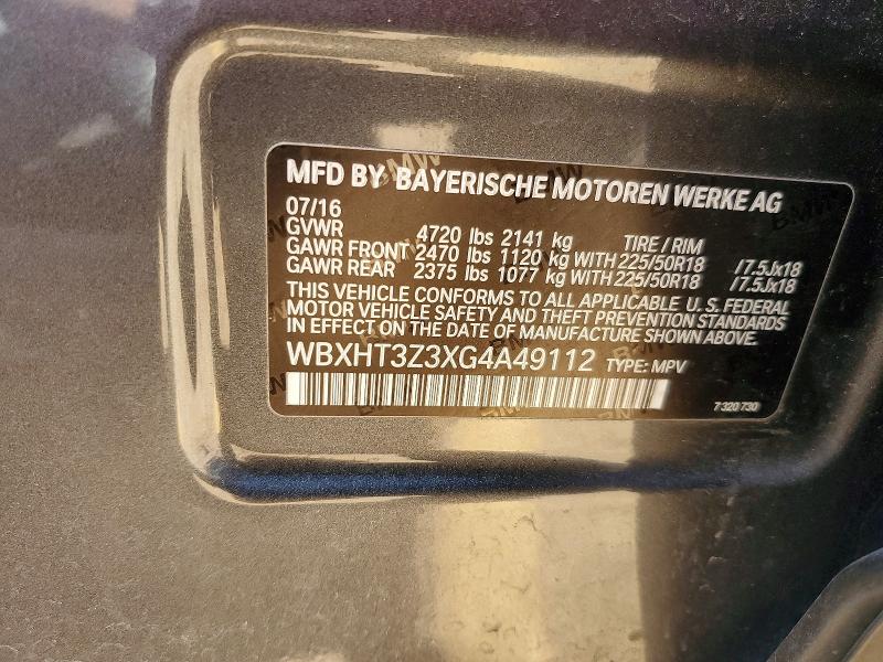 Aukcja sprzedaży 2016 Bmw X1, vin: WBXHT3Z3XG4A49112, numer aukcji: 79726485
