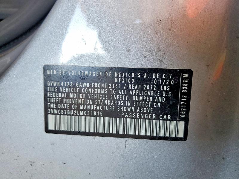 Продажа на аукционе авто 2020 Volkswagen Jetta, vin: 3VWCB7BU2LM031815, номер лота: 46060806