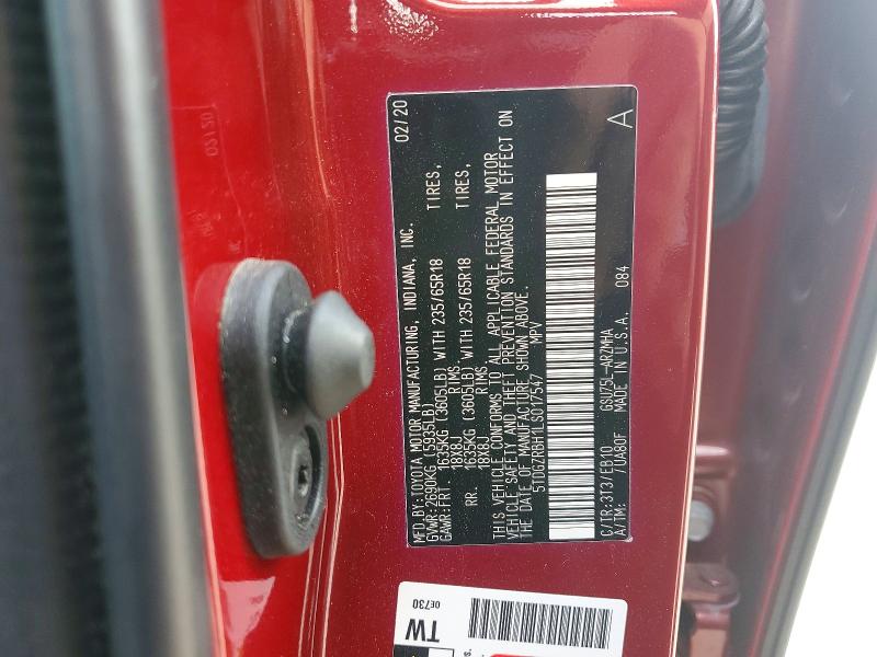 Продажа на аукционе авто 2020 Toyota Highlander, vin: 5TDGZRBH1LS017547, номер лота: 79772245