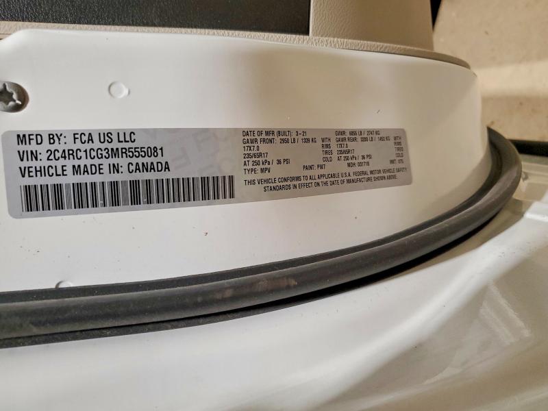 Продажа на аукционе авто 2021 Chrysler Voyager, vin: 2C4RC1CG3MR555081, номер лота: 46722836