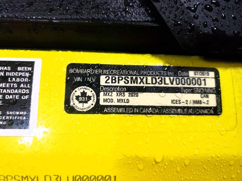 41878486 :رقم المزاد ، 2BPSMXLD3LV000001 vin ، 2020 Ski Mxz مزاد بيع