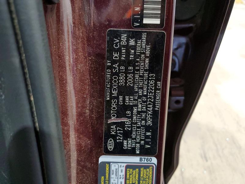 Продажа на аукционе авто 2018 Kia Forte, vin: 3KPFK4A72JE220613, номер лота: 48005076