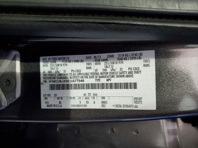 Aukcja sprzedaży 2014 Ford Escape, vin: 1FMCU9JX0EUA77948, numer aukcji: 46705196