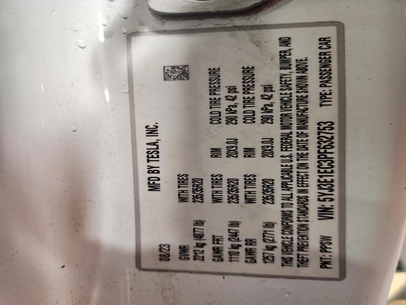 Продажа на аукционе авто 2023 Tesla Model 3, vin: 5YJ3E1EC3PF632753, номер лота: 47180526