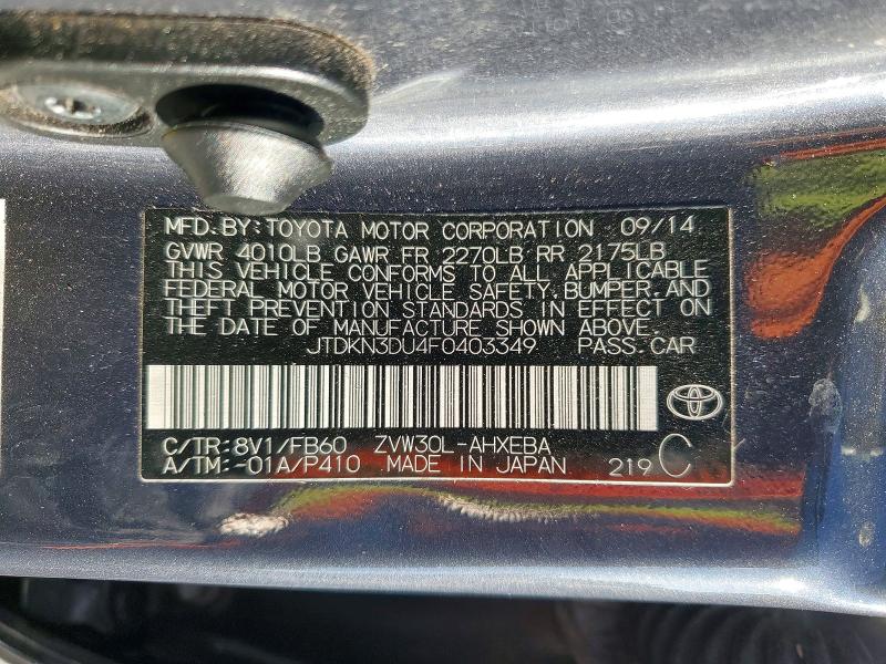 Aukcja sprzedaży 2015 Toyota Prius, vin: JTDKN3DU4F0403349, numer aukcji: 45455196