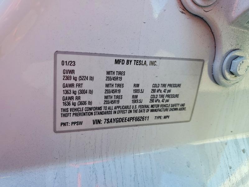 Aukcja sprzedaży 2023 Tesla Model Y, vin: 7SAYGDEE4PF662611, numer aukcji: 45772706