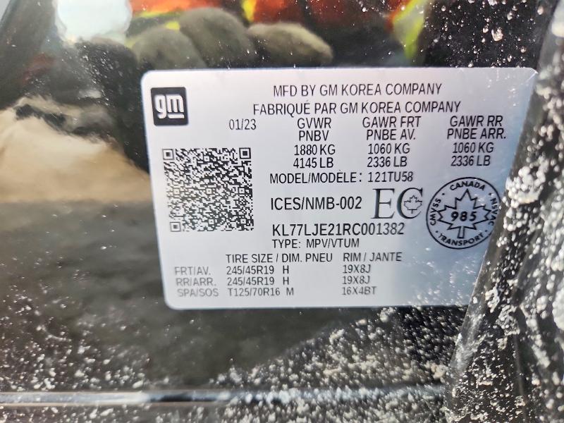 2024 Chevrolet Trax მანქანა იყიდება აუქციონზე, vin: KL77LJE21RC001382, აუქციონის ნომერი: 79421465
