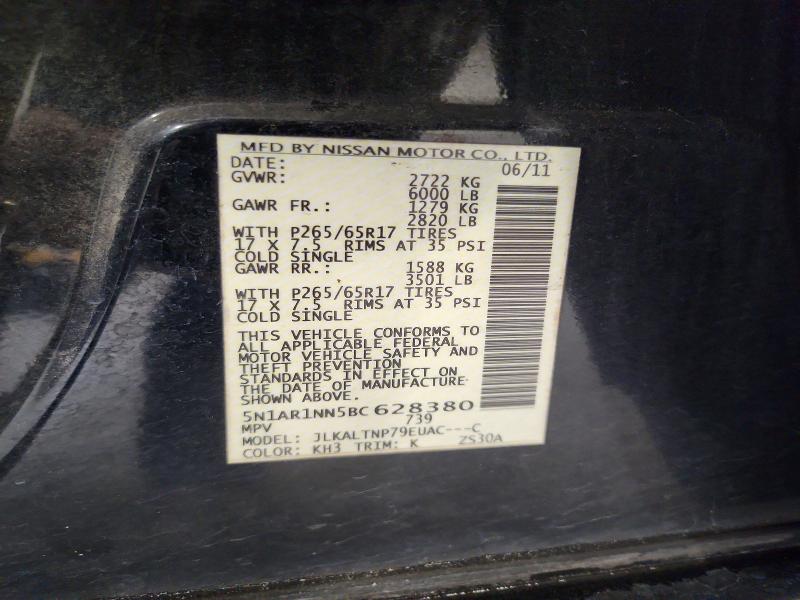 42076226 :رقم المزاد ، 5N1AR1NN5BC628380 vin ، 2011 Nissan Pathfinder مزاد بيع