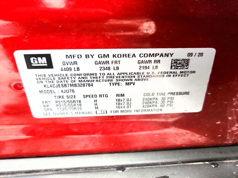 79447985 :رقم المزاد ، KL4CJESB7MB328784 vin ، 2021 Buick Encore مزاد بيع