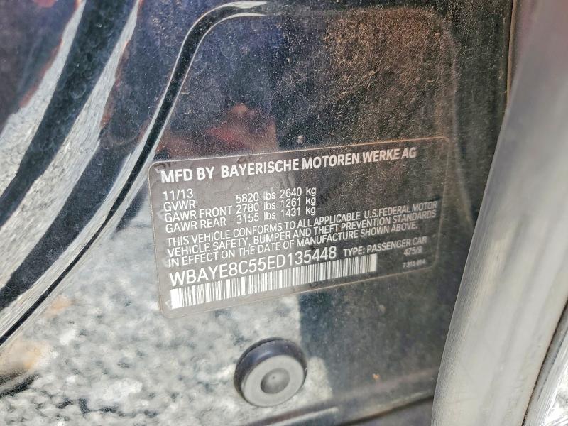 2014 Bmw 750 მანქანა იყიდება აუქციონზე, vin: WBAYE8C55ED135448, აუქციონის ნომერი: 46350986