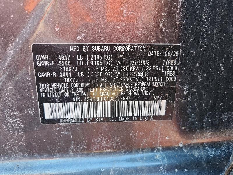 Продажа на аукционе авто 2025 Subaru Crosstrek, vin: 4S4GUHF61S3777944, номер лота: 46836576