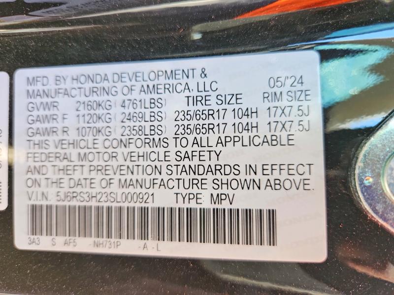 Aukcja sprzedaży 2025 Honda Cr-v, vin: 5J6RS3H23SL000921, numer aukcji: 46860626