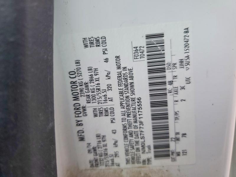 47837646 :رقم المزاد ، NM0LS7F73F1175556 vin ، 2015 Ford Transit Connect مزاد بيع
