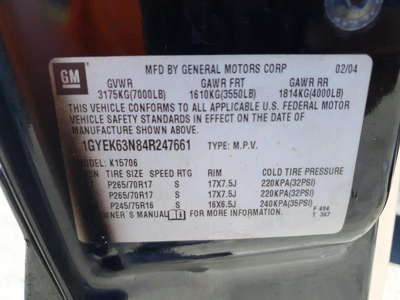 Продажа на аукционе авто 2004 Cadillac Escalade, vin: 1GYEK63N84R247661, номер лота: 47092206