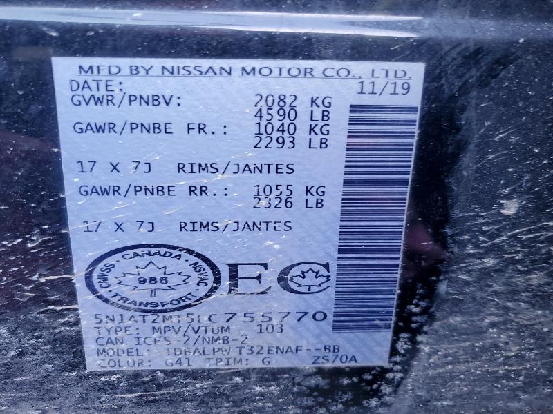 Продажа на аукционе авто 2020 Nissan Rogue, vin: 5N1AT2MT5LC755770, номер лота: 79272765