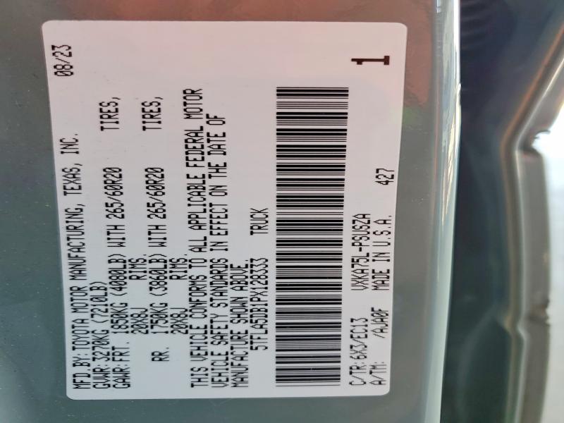 46714486 :رقم المزاد ، 5TFLA5DB1PX128333 vin ، 2023 Toyota Tundra مزاد بيع
