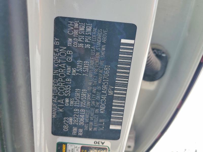 48055586 :رقم المزاد ، KNDC34LA9R5170681 vin ، 2024 Kia Ev6 مزاد بيع