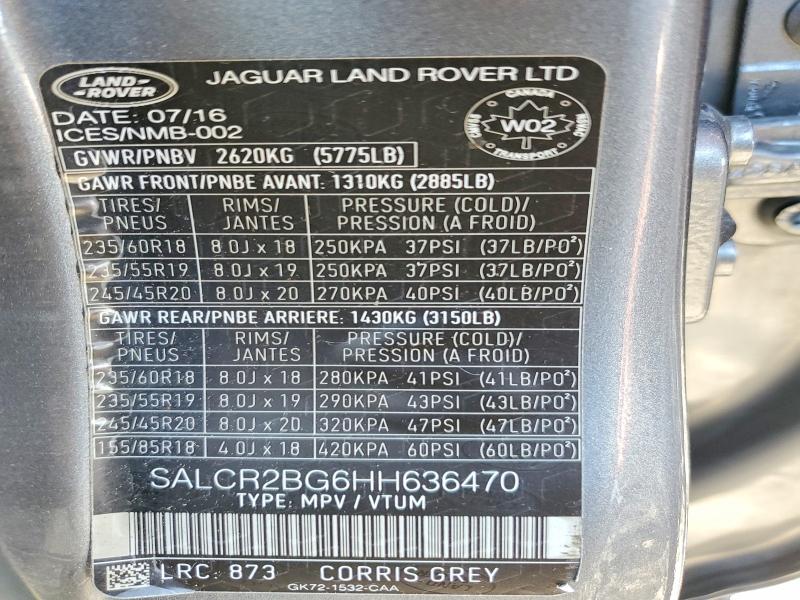 Продажа на аукционе авто 2017 Land Rover Discovery Sport, vin: SALCR2BG6HH636470, номер лота: 47710826
