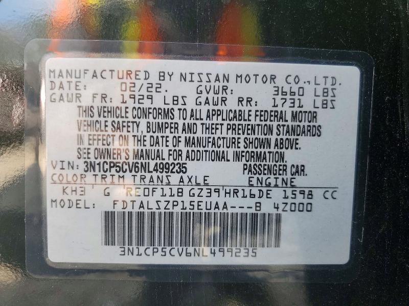 Aukcja sprzedaży 2022 Nissan Kicks, vin: 3N1CP5CV6NL499235, numer aukcji: 78858265