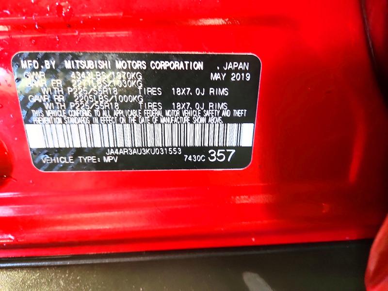Aukcja sprzedaży 2019 Mitsubishi Outlander Sport, vin: JA4AR3AU3KU031553, numer aukcji: 46481426