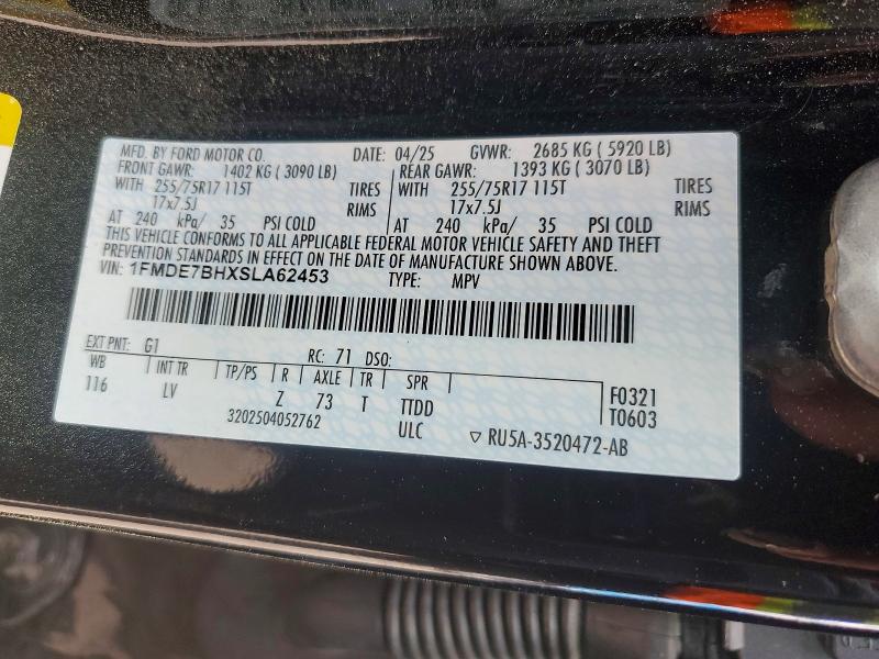 Продажа на аукционе авто 2025 Ford Bronco, vin: 1FMDE7BHXSLA62453, номер лота: 41641596
