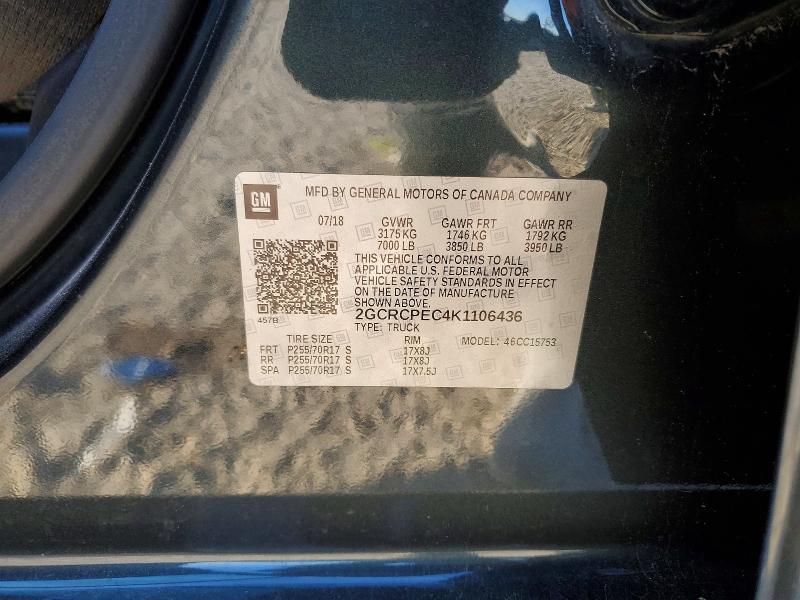 Aukcja sprzedaży 2019 Chevrolet Silverado Ld, vin: 2GCRCPEC4K1106436, numer aukcji: 45660386
