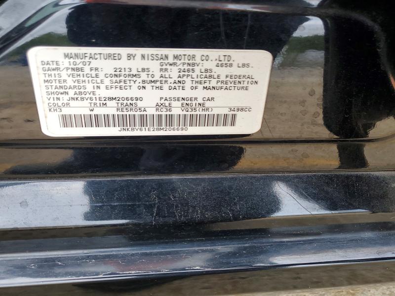 Aukcja sprzedaży 2008 Infiniti G35, vin: JNKBV61E28M206690, numer aukcji: 79412015