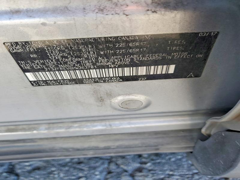 Продаж на аукціоні авто 2017 Toyota Rav4, vin: 2T3ZFREV6HW363781, номер лоту: 47101666