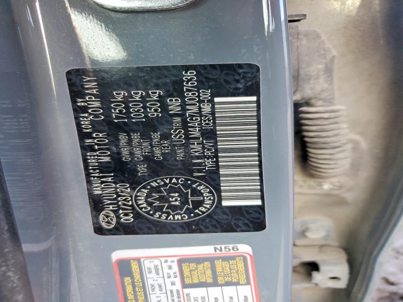 76326635 :رقم المزاد ، KMHLM4AG7MU087636 vin ، 2021 Hyundai Elantra مزاد بيع