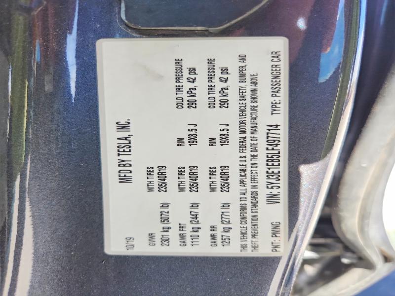 Продажа на аукционе авто 2020 Tesla Model 3, vin: 5YJ3E1EB5LF497714, номер лота: 46299396