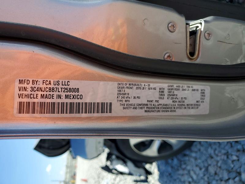 Продаж на аукціоні авто 2020 Jeep Compass, vin: 3C4NJCBB7LT258008, номер лоту: 48562856