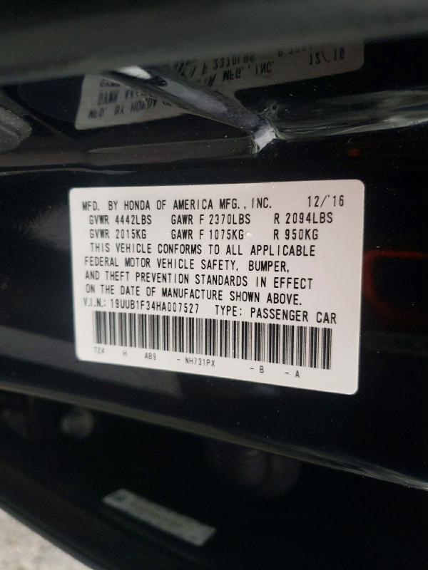 2017 Acura Tlx მანქანა იყიდება აუქციონზე, vin: 19UUB1F34HA007527, აუქციონის ნომერი: 46933896