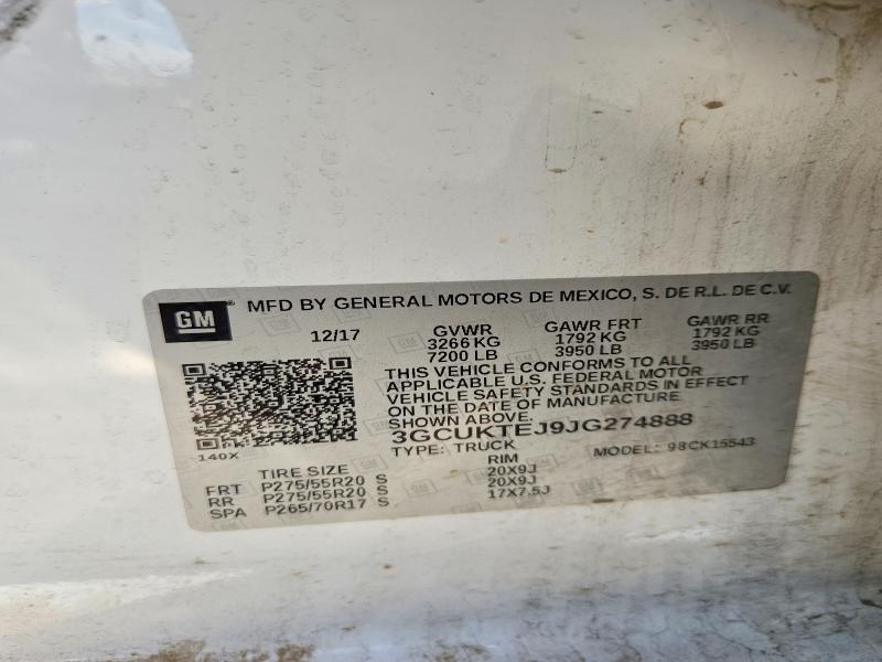 Aukcja sprzedaży 2018 Chevrolet Silverado, vin: 3GCUKTEJ9JG274888, numer aukcji: 79302465