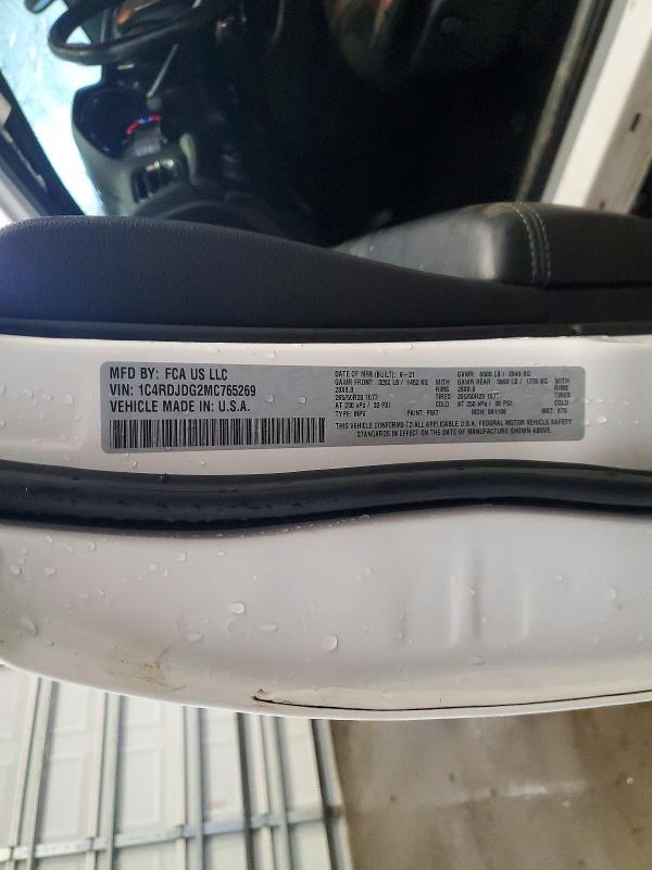 Продажа на аукционе авто 2021 Dodge Durango, vin: 1C4RDJDG2MC765269, номер лота: 46588616