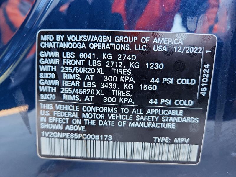 2023 Volkswagen Id.4 მანქანა იყიდება აუქციონზე, vin: 1V2GNPE85PC008173, აუქციონის ნომერი: 45780746