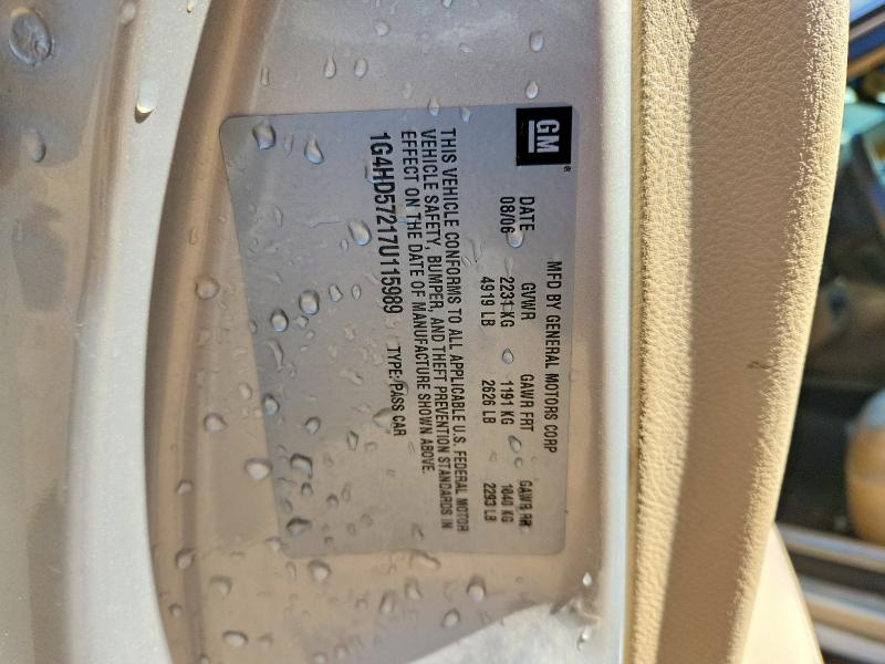 Продаж на аукціоні авто 2007 Buick Lucerne, vin: 1G4HD57217U115989, номер лоту: 41736086