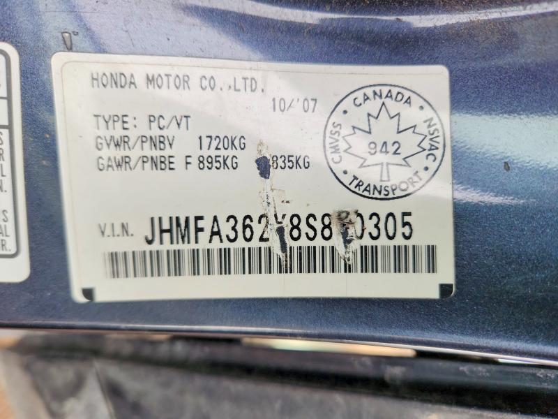 Aukcja sprzedaży 2008 Honda Civic, vin: JHMFA362X8S800305, numer aukcji: 47413126