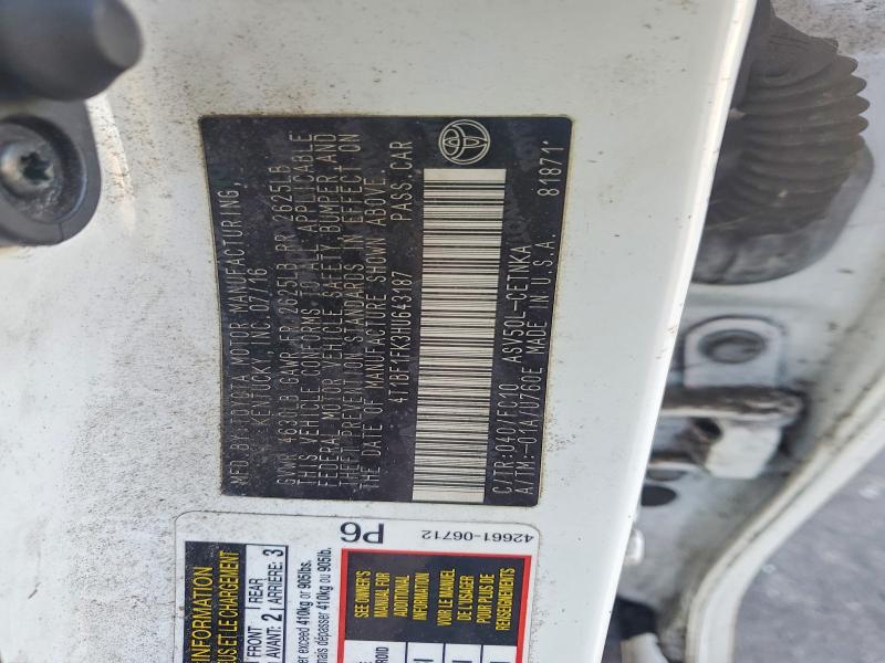 Продажа на аукционе авто 2017 Toyota Camry, vin: 4T1BF1FK3HU643187, номер лота: 41615286