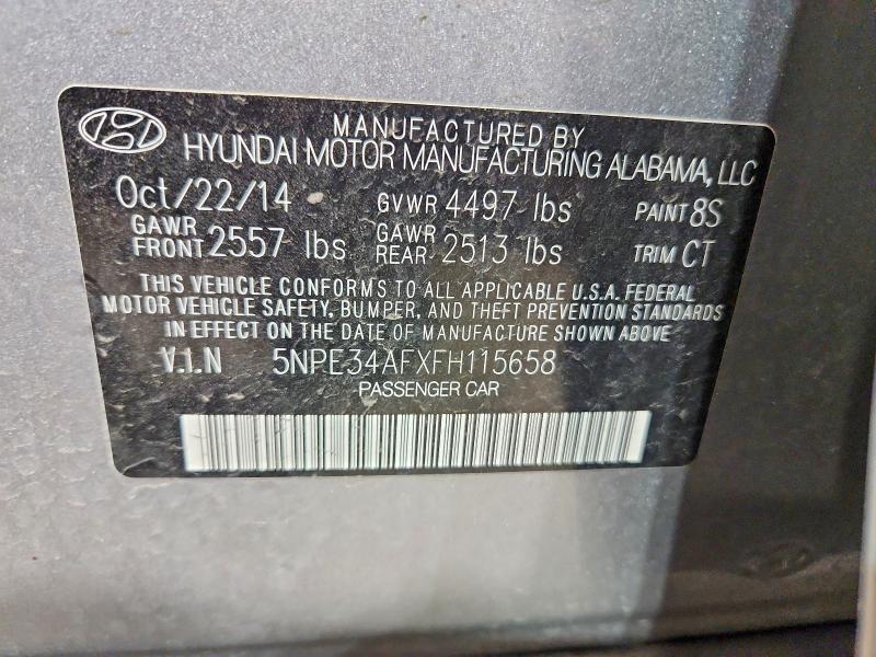 Aukcja sprzedaży 2015 Hyundai Sonata, vin: 5NPE34AFXFH115658, numer aukcji: 78912245