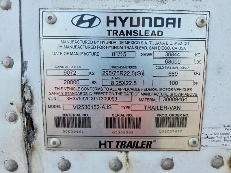 Продажа на аукционе авто 2016 Hyun Trailer, vin: 3H3V532CXGT309099, номер лота: 46895296