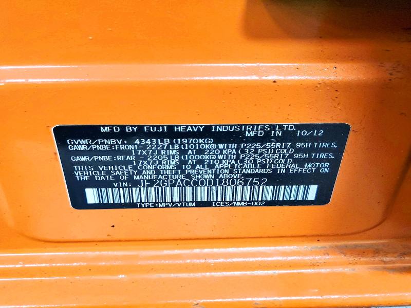 Продажа на аукционе авто 2013 Subaru Xv Crosstrek, vin: JF2GPACC0D1806752, номер лота: 79541485