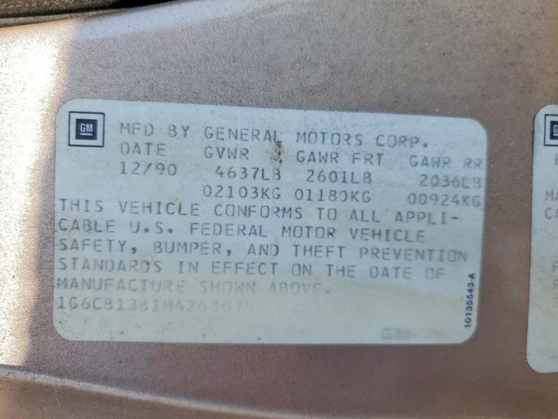Продажа на аукционе авто 1991 Cadillac Fleetwood, vin: 1G6CB13B1M4263075, номер лота: 47160026