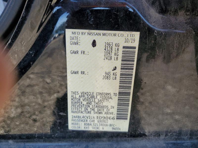 Aukcja sprzedaży 2020 Nissan Altima, vin: 1N4BL4CV1LN309066, numer aukcji: 47048666