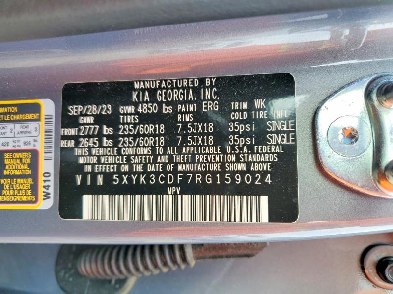 46735966 :رقم المزاد ، 5XYK3CDF7RG159024 vin ، 2024 Kia Sportage مزاد بيع